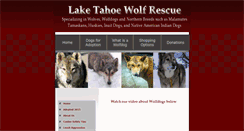 Desktop Screenshot of laketahoewolfrescue.com